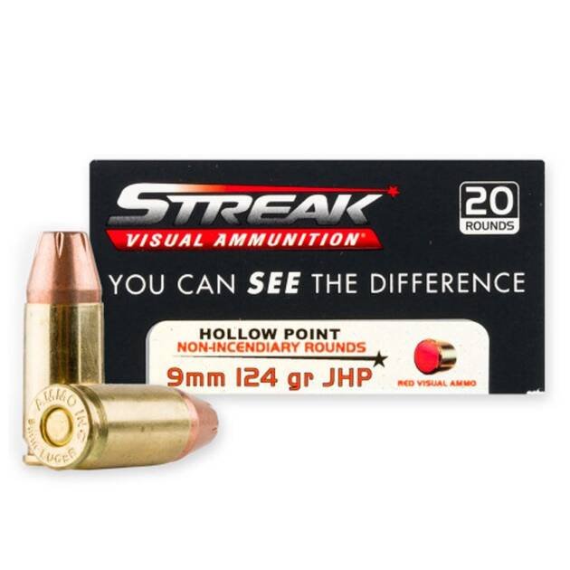 Streak Visual 9mm Hollowpoint Rounds